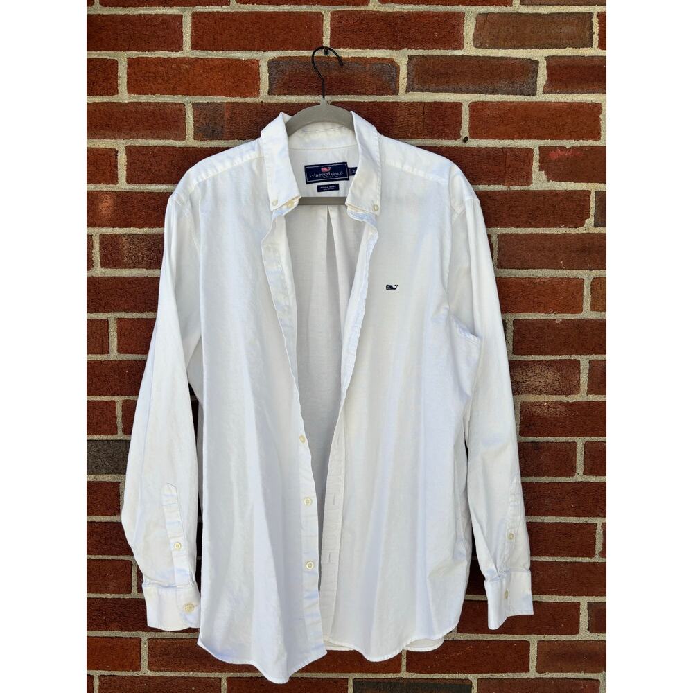 Vineyard Vines Whale Shirt White Oxford Button Down Men’s XL Cotton Classic - Picture 2 of 7